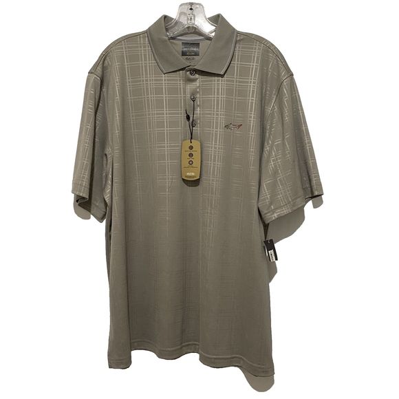 Greg‎ Norman for Tasso Elba Play Dry Polo Shirt Short Sleeve Men's L Gray NWT - Picture 1 of 12